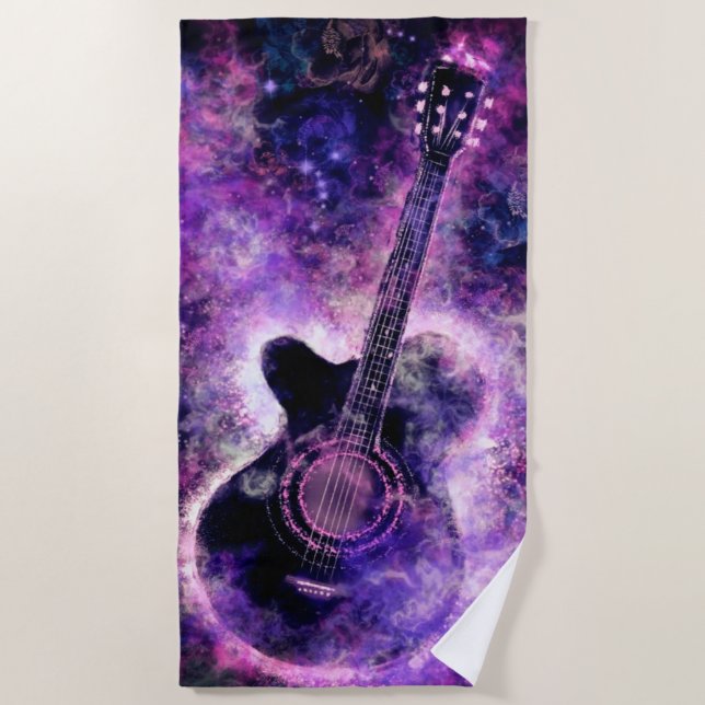 Serviette de plage de guitare Votre musique (Devant)
