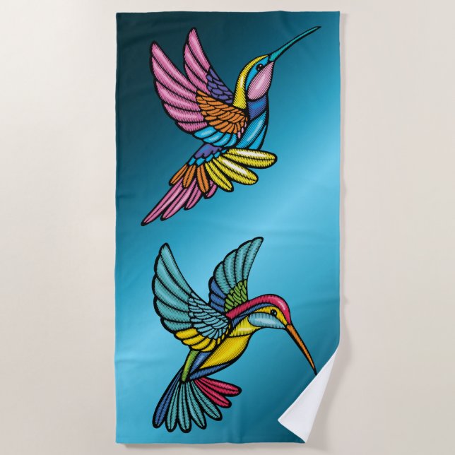 Serviette de plage de Humming Birds (Devant)