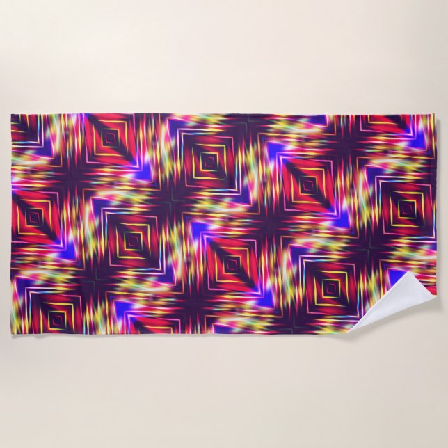 Serviette De Plage De jolies lignes abstraites colorées jettent oreil (Devant)