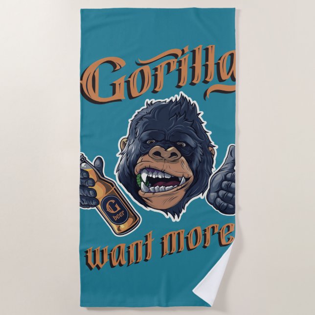 Serviette de plage de la bière de Gorilla (Devant)