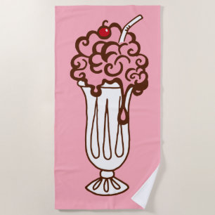 Serviette de plage de la boutique de soda rétro