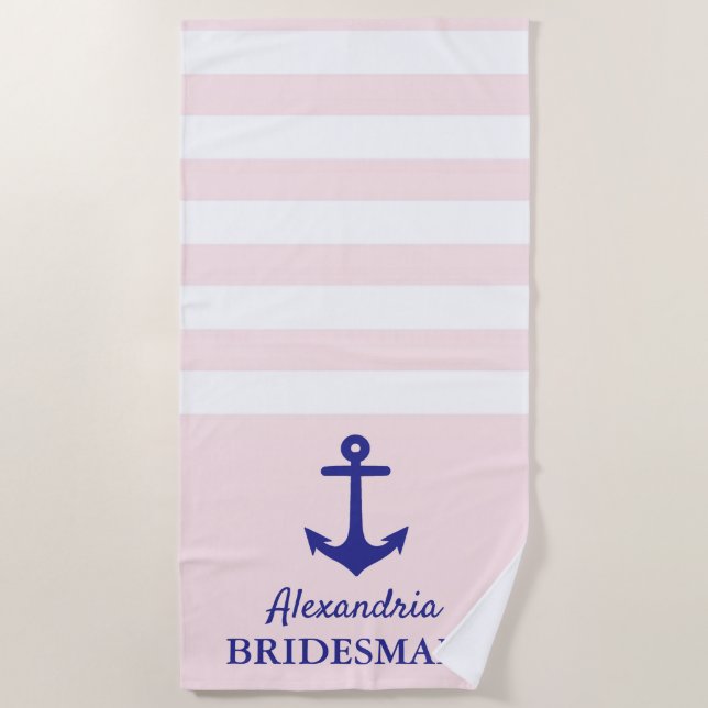 Serviette de plage de la fête de mariage rose (Devant)