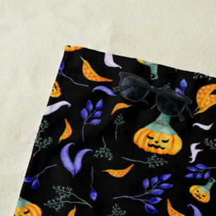 Serviette de plage de la forêt d'Halloween