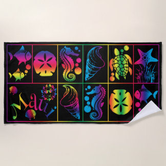 Serviette de plage de Maui à la vie marine colorée