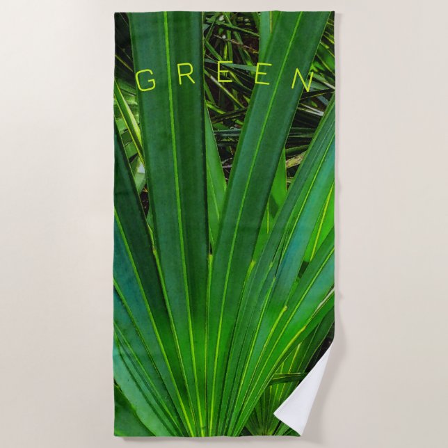 Serviette de plage de palmetto de scie verte (Devant)