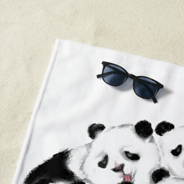Serviette de plage de Pandas (En situation)