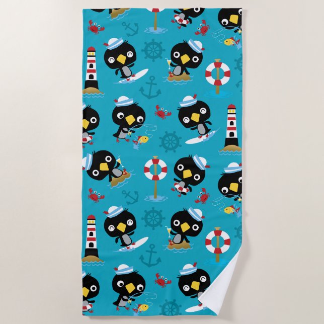 Serviette de plage de Penguin (Devant)