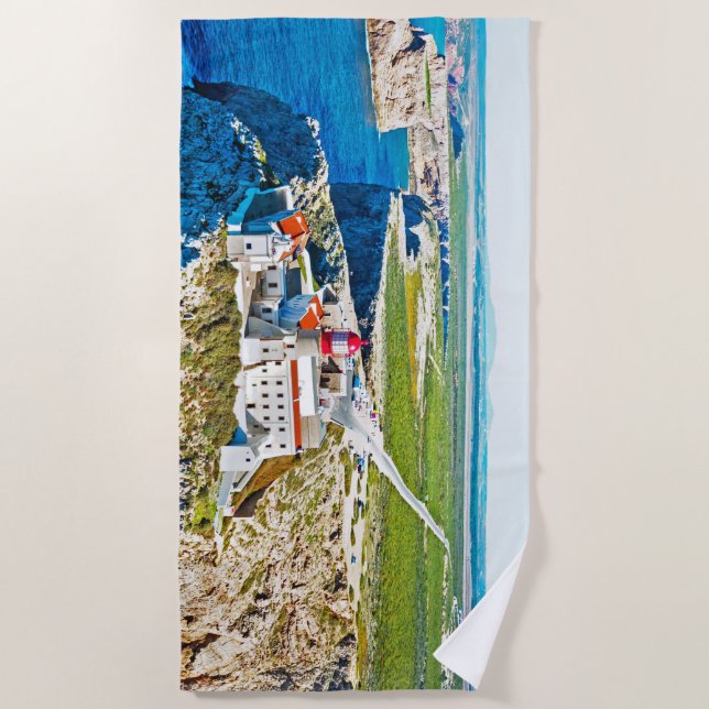 Serviette de plage de Sagres Portugal de phare (Devant)