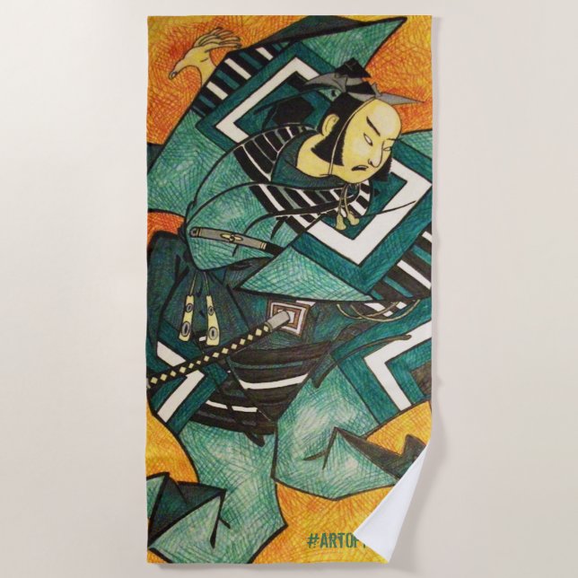 Serviette de plage de Samurai (Devant)
