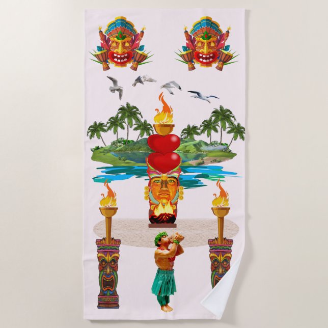 Serviette de plage de Tiki (Devant)