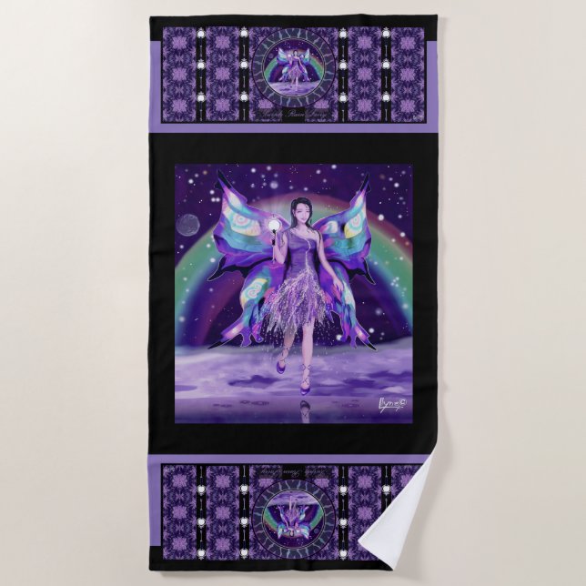 Serviette de plage de violet Rain fairy (Devant)