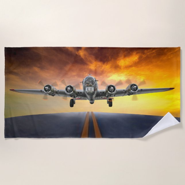 SERVIETTE DE PLAGE DÉBIT DE LA FORTERESSE DE VOL B-17 (Devant)