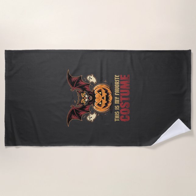 Serviette De Plage Déguisement Halloween Monstre Citrouille Gothique  (Devant)