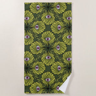 Serviette De Plage Déplaisant mignon Plante printemps vert Imaginaire