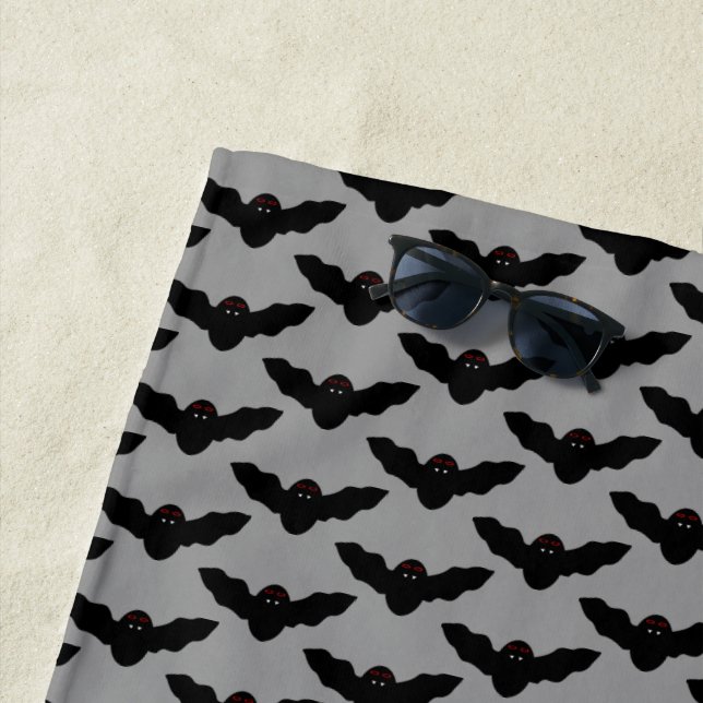 Serviette de plage déplaisante Halloween Vampire B (En situation)