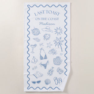 Serviette De Plage Dernière Toastte Fantaisiste sur la Côte Bleue