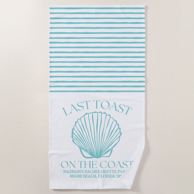 Serviette De Plage Dernière Toastte Fantaisiste sur la Côte Turquoise (Devant)