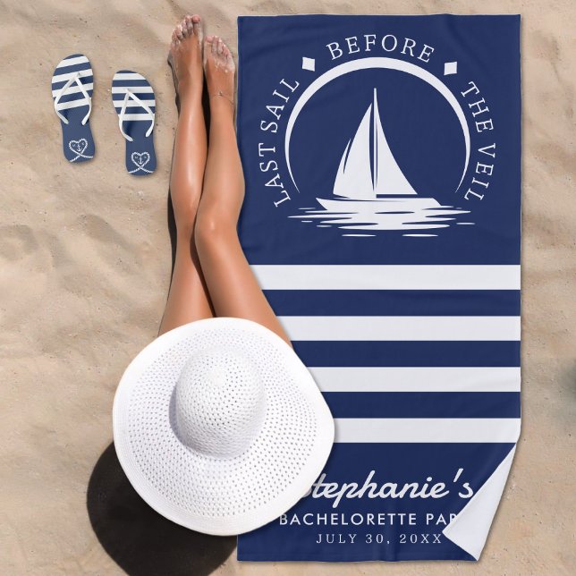 Serviette De Plage Dernière Voile Avant la Veille de Mariage Bleu (Créateur téléchargé)