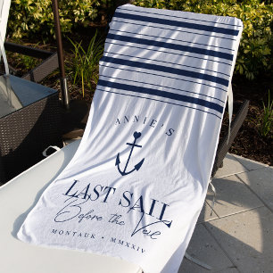 Serviette De Plage Dernière voile avant le Voile Nautique Bachelorett