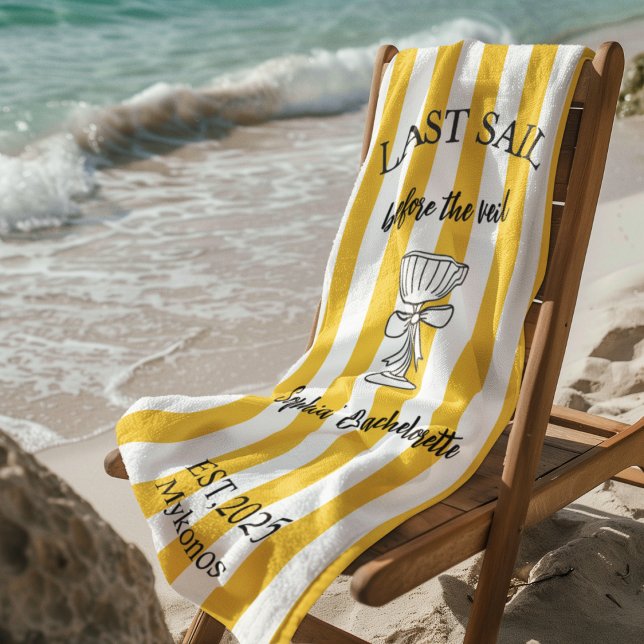 Serviette De Plage Dernière voile avant l'enterrement de vie de jeune (Créateur téléchargé)