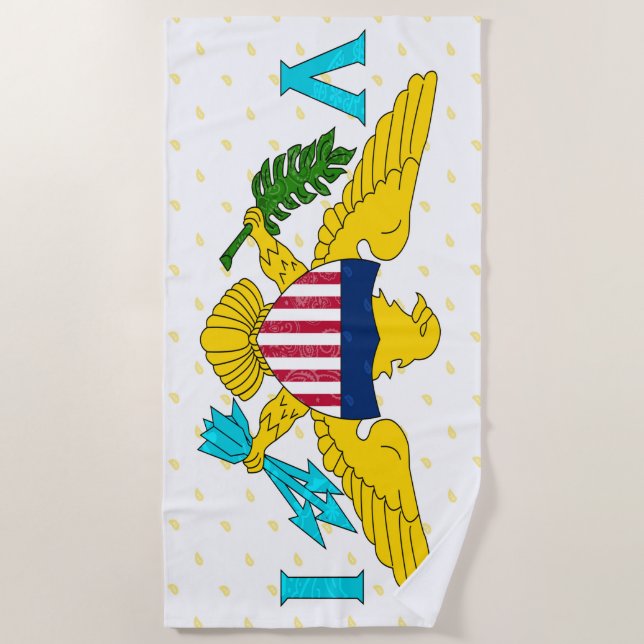 Serviette de plage des Îles Vierges américaines (Devant)
