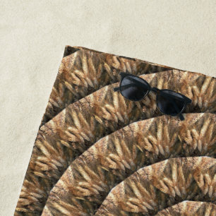 Serviette De Plage Des Oreilles De Blé Dans Un Motif De Blé Spiral,