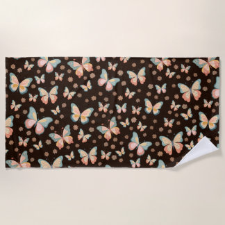 Serviette De Plage Des rêves bohèmes de papillons et de fleurs sur.