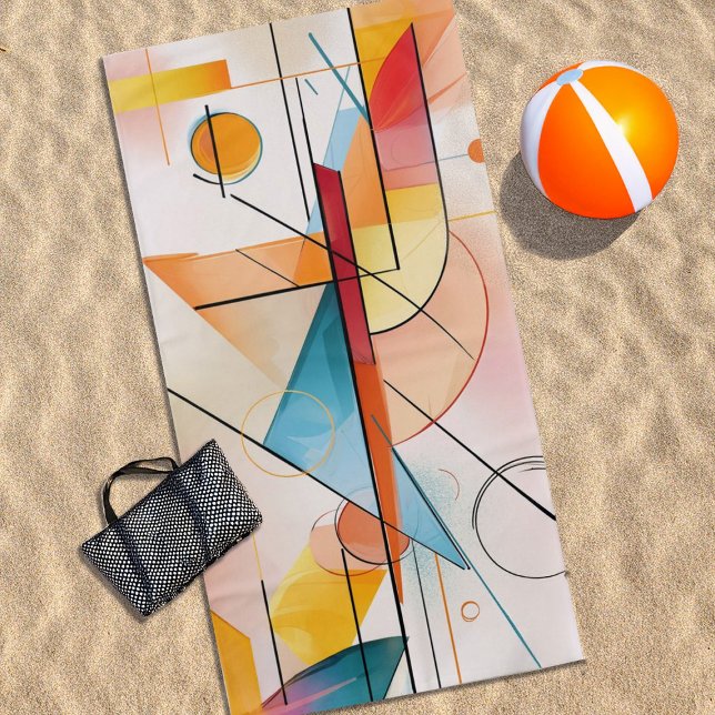 Serviette De Plage Design d'art Abstrait en rouge et orange (Créateur téléchargé)