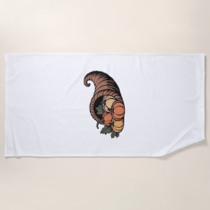 Serviette De Plage Design de Thanksgiving de cornucopia minimaliste c