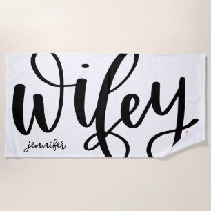 Serviette De Plage Design de typographie de Wifey nouvellement mariée