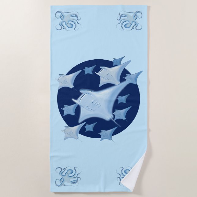 Serviette De Plage Design graphique Manta Ray Lover (Devant)