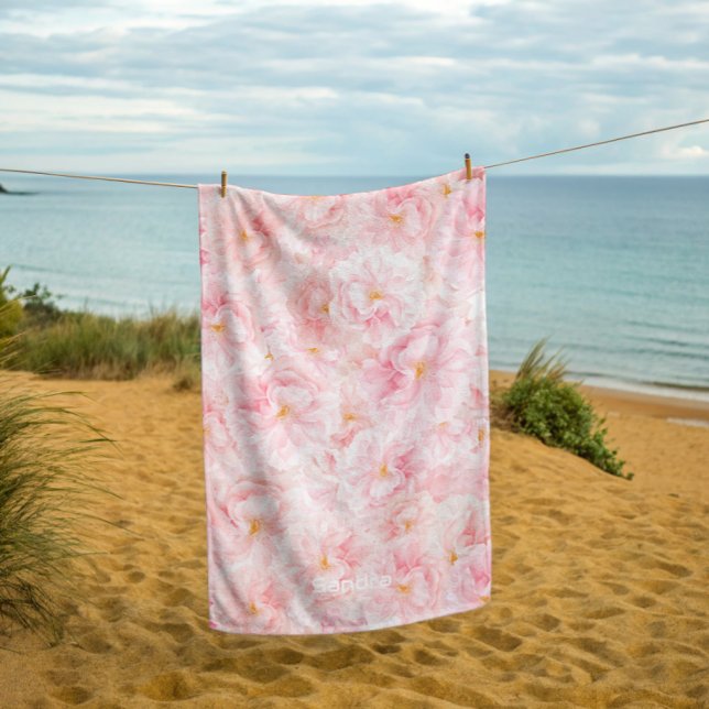 Serviette De Plage Design Motif élégant en fleur de cerisier (Créateur téléchargé)