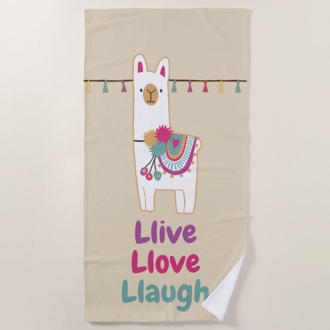 Serviette De Plage Design personnalisé en lama (Devant)