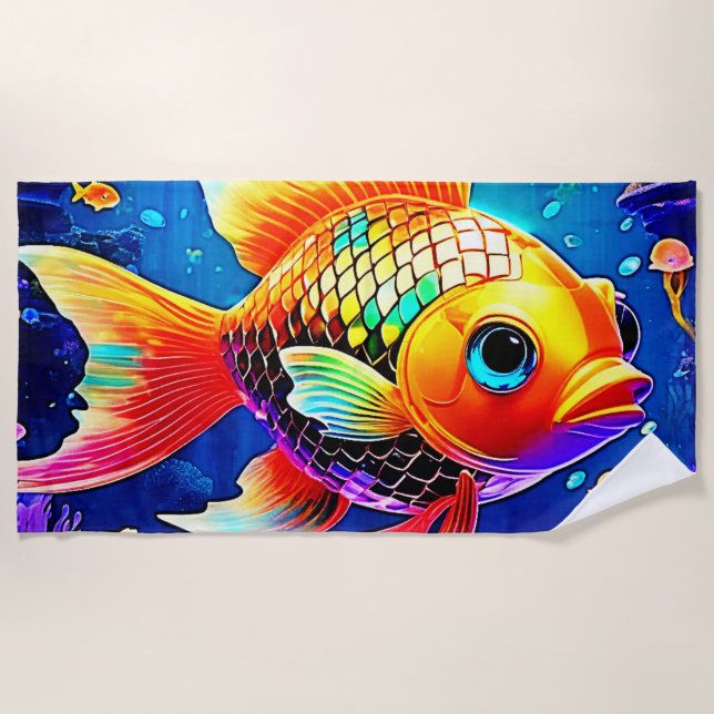 Serviette De Plage Design Rainbow Ocean Reef (Devant)