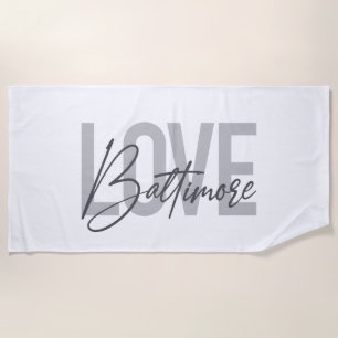 Serviette De Plage Design urbain simple et moderne tendance Love Balt