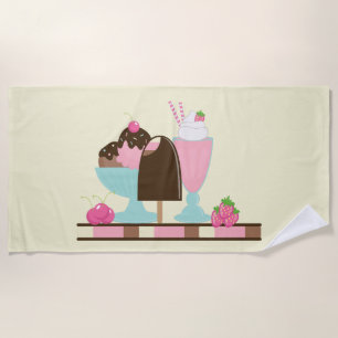 Serviette De Plage Desserts de crème glacée