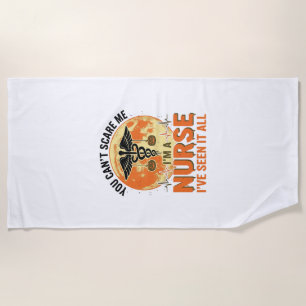 Serviette De Plage Dessin médical vintage d'infirmière drôle d'Hallow