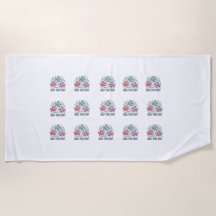 Serviette de plage d'été à motif de poissons migno