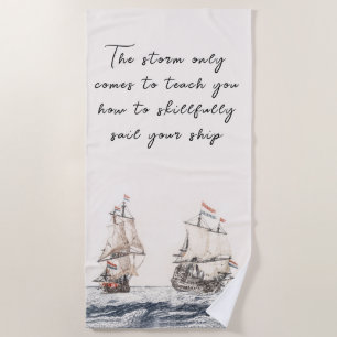 Serviette De Plage Deux Voiliers vintages À Sea Johan Teyler