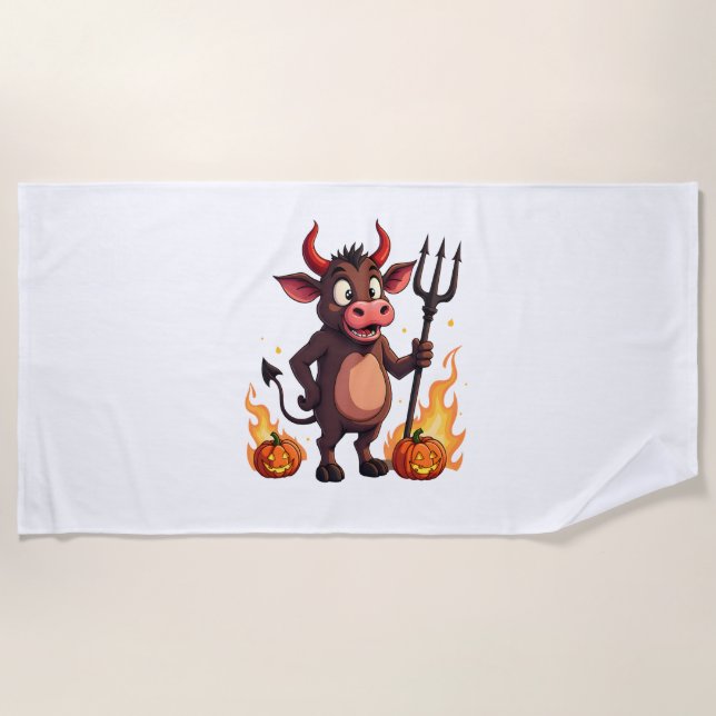 Serviette De Plage Devil Cow Mischief (Devant)