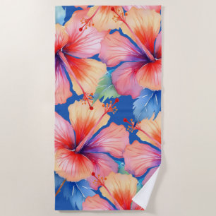 Serviette de plage d'hibiscus tropical