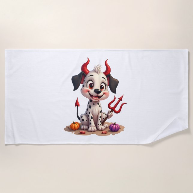 Serviette De Plage Diable Dalmatie mal (Devant)