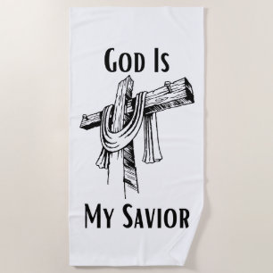 Serviette De Plage Dieu Est Mon Sauveur Bible Thème Chrétien