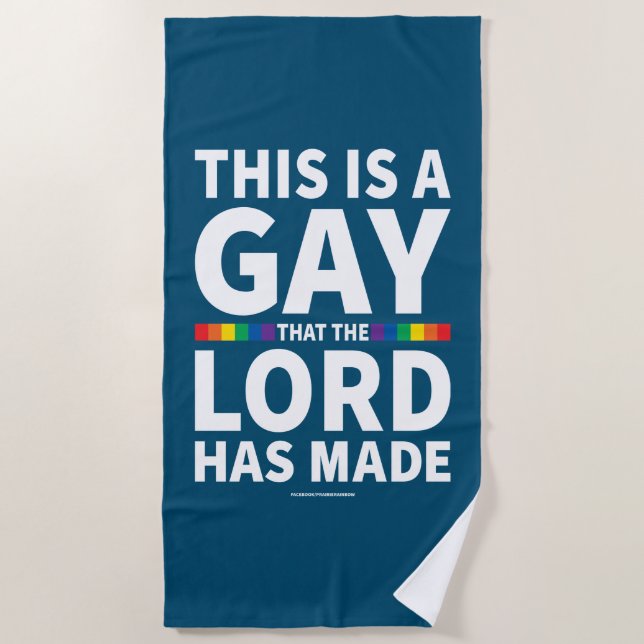 Serviette De Plage Dieu gay fait (Devant)