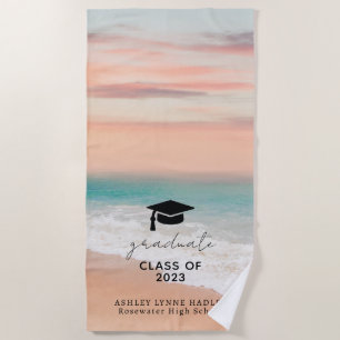 Serviette De Plage Diplômé de l'océan de sable tropical