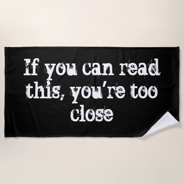 Serviette De Plage Dit Amusant Si Vous Pouvez Lire Ce Blanc Noir (Devant)