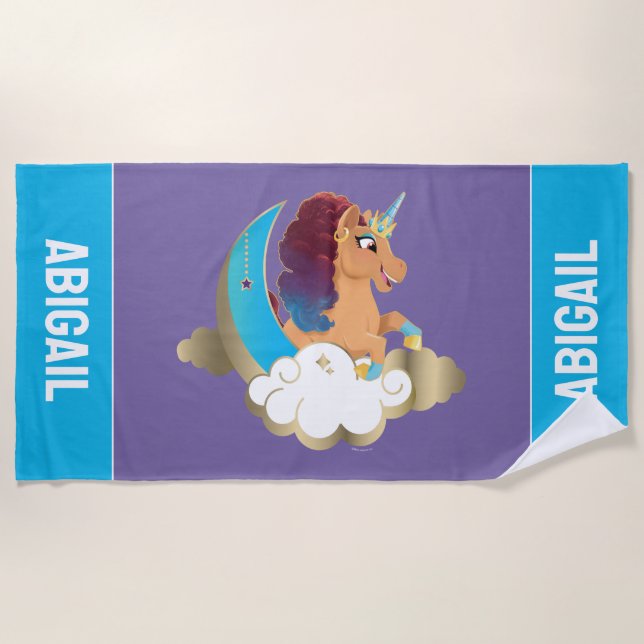 Serviette De Plage Divine la licorne | Lune et nuages (Devant)