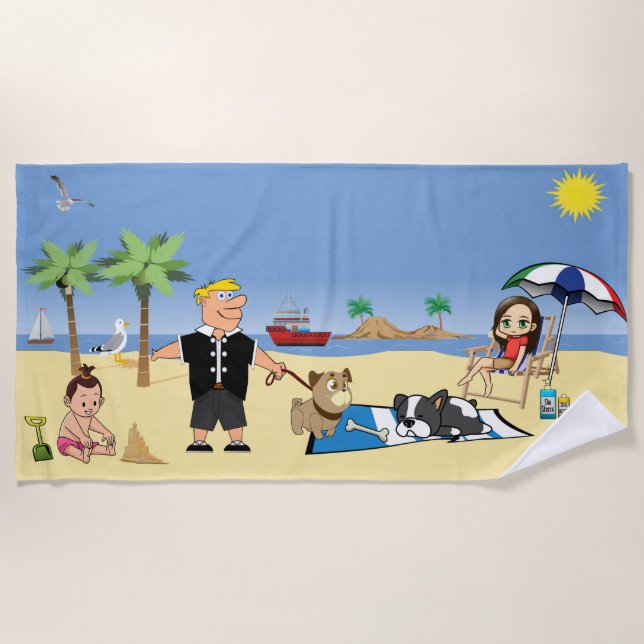 Serviette De Plage Doggone Beach (Devant)
