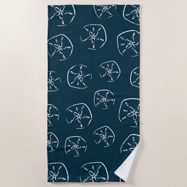 Serviette De Plage Dollar de sable Motif Dessin Océan Bleu (Devant)
