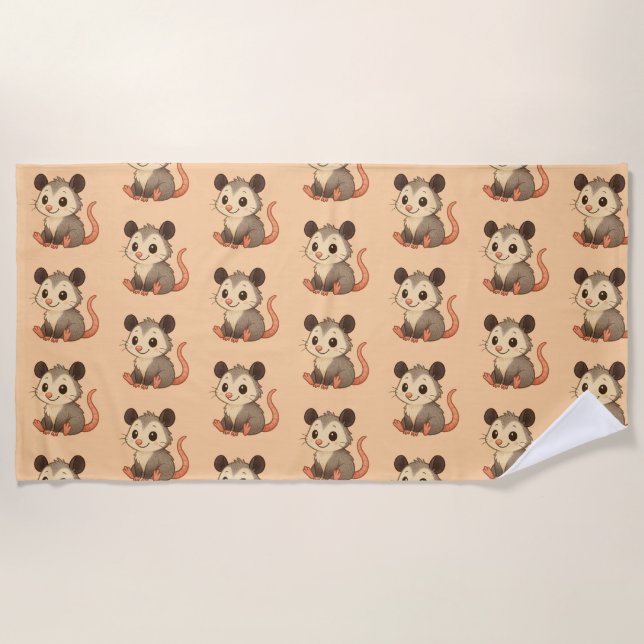 Serviette de plage d'Opossum (Devant)